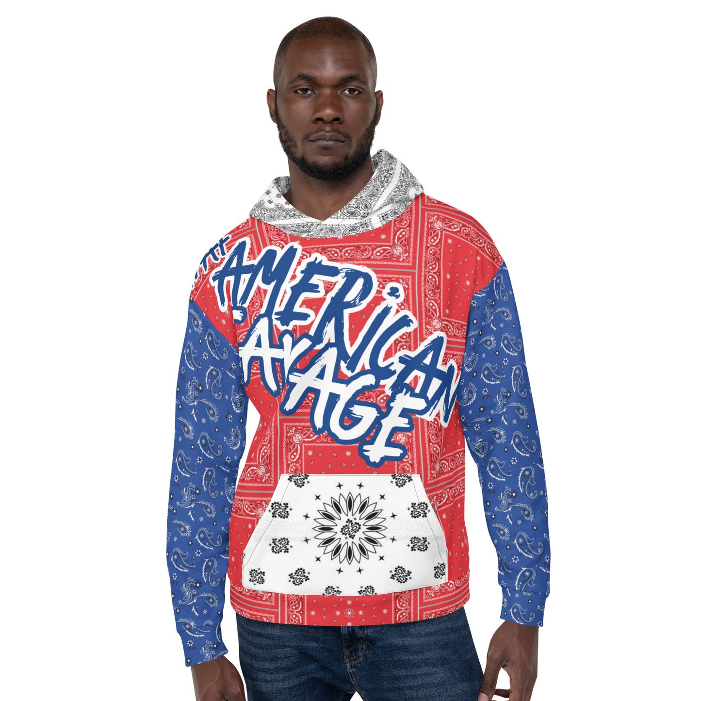 SMERICAN SAVAGE RED WHITE BLUE Unisex Hoodie