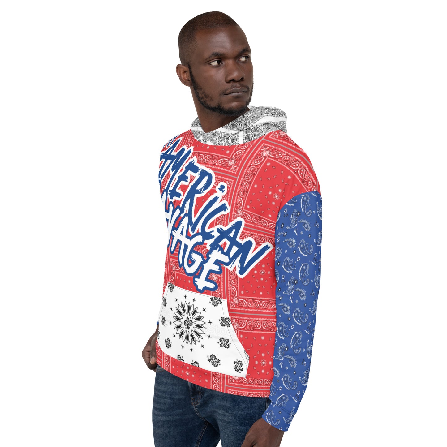 SMERICAN SAVAGE RED WHITE BLUE Unisex Hoodie