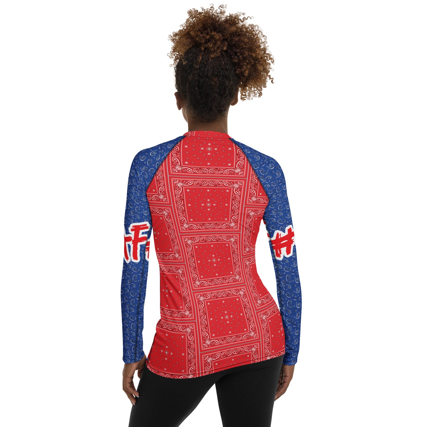 AMERICAN SAVAGE RED WHITE BLUE Women's Rash Guard