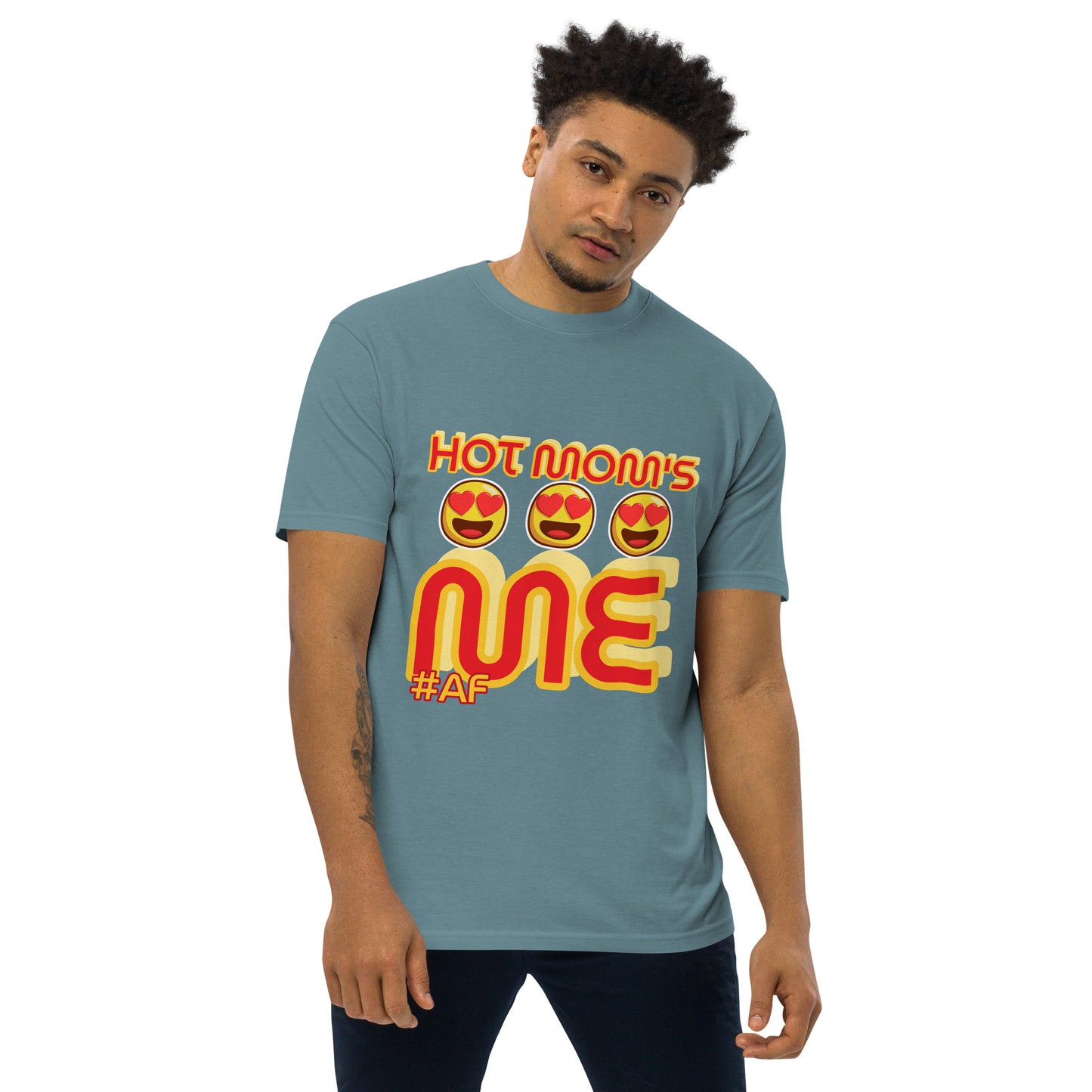 AF HOT MOMS LOVE ME Men’s premium heavyweight tee