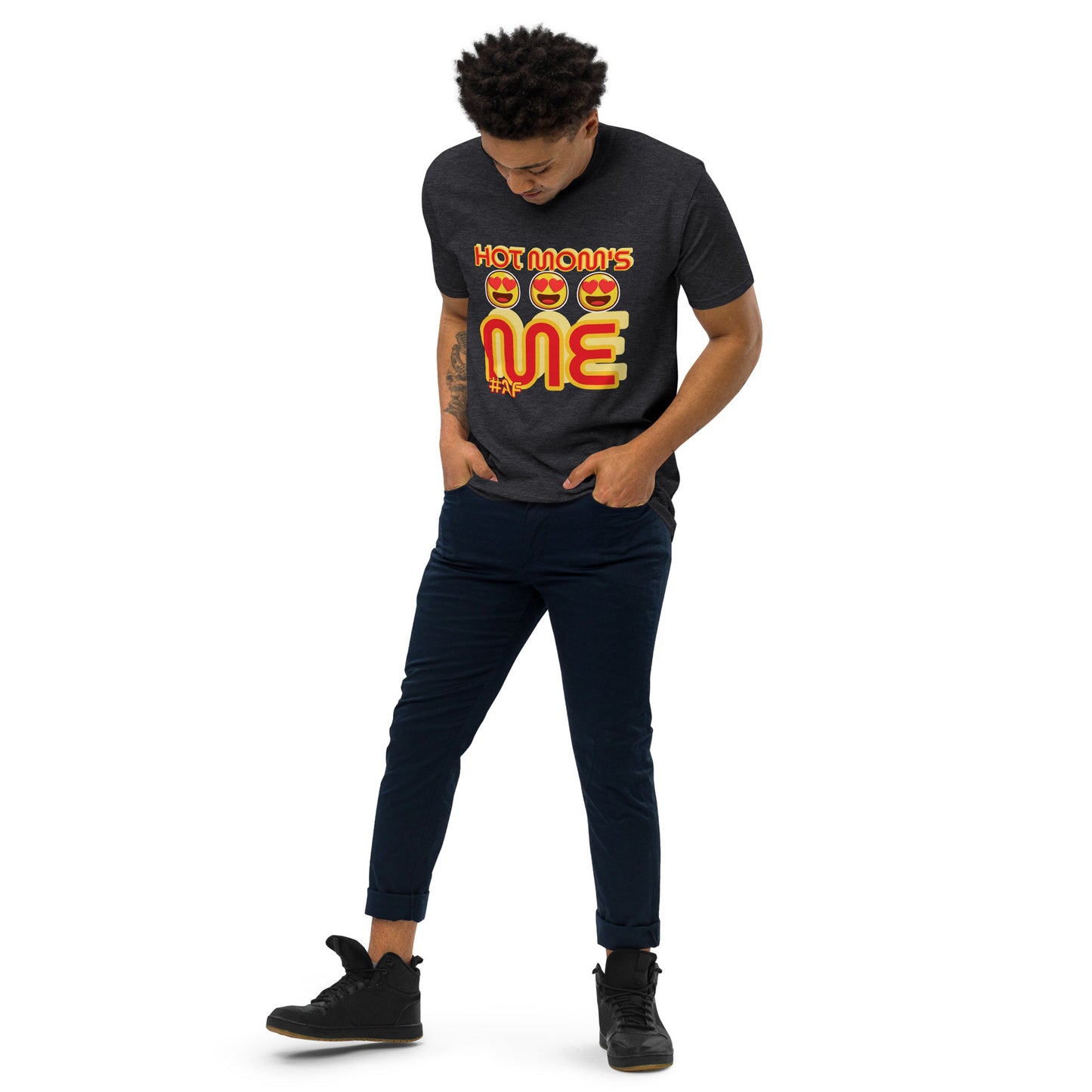 AF HOT MOMS LOVE ME Men’s premium heavyweight tee