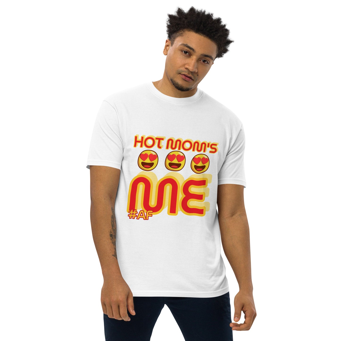 AF HOT MOMS LOVE ME Men’s premium heavyweight tee